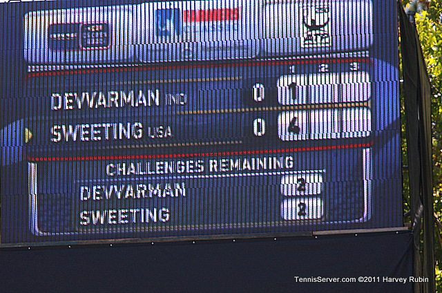 Scoreboard Ryan Sweeting Somdev Devvarman 2011 Farmers Classic Los Angeles