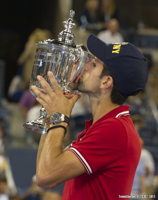 Novak Djokovic Trophy 2011 US Open New York Tennis